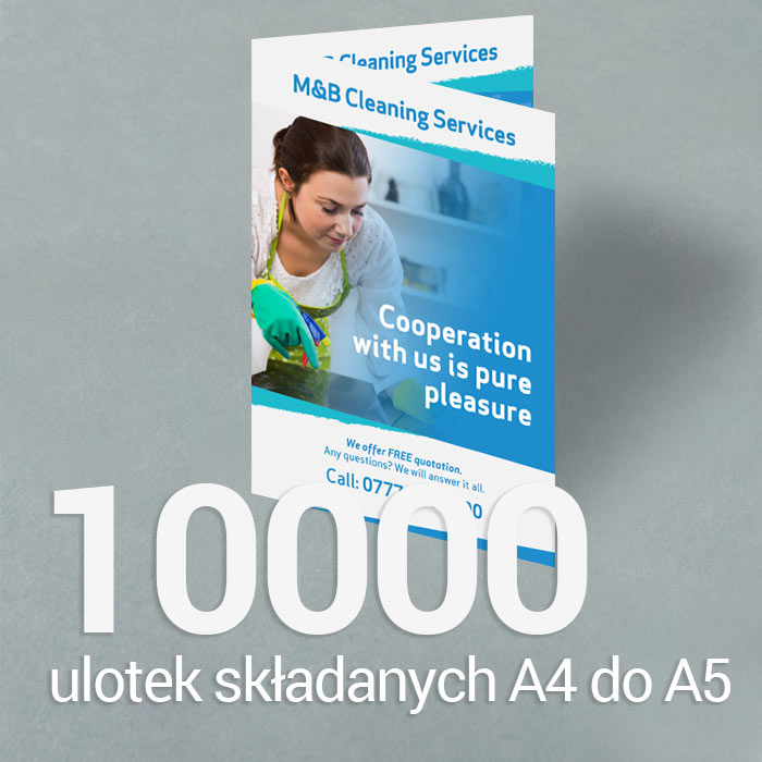 10000 Ulotka A4 składana do A5 Gloss/Silk