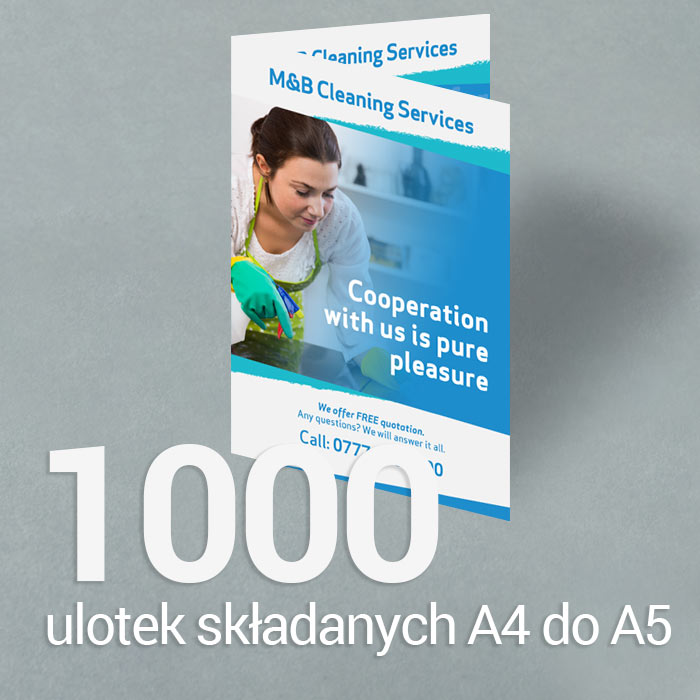 1000 Ulotka A4 składana do A5 Gloss/Silk