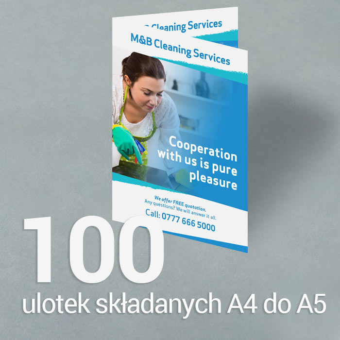 100 Ulotka A4 składana do A5 Gloss/Silk