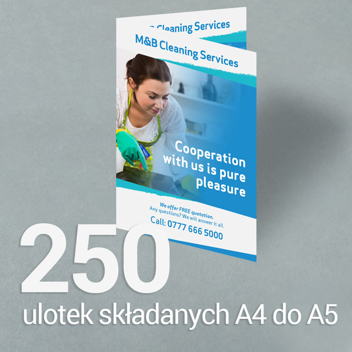 250 Ulotka A4 składana do A5 Gloss/Silk