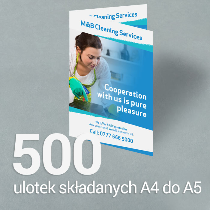 500 Ulotka A4 składana do A5 Gloss/Silk