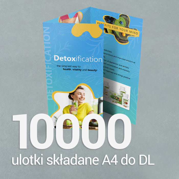 10000 Ulotka A4 składana do 1/3 A4 Gloss/Silk