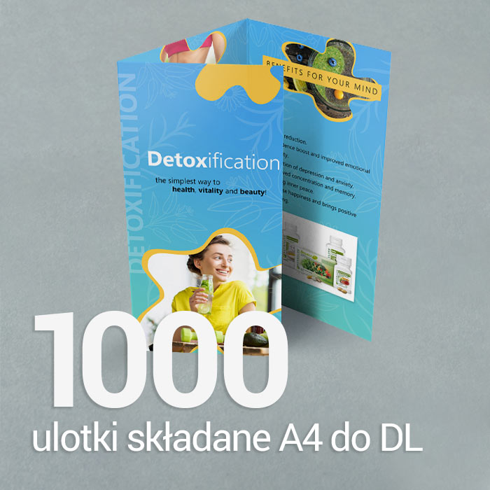 1000 Ulotka A4 składana do 1/3 A4 Gloss/Silk