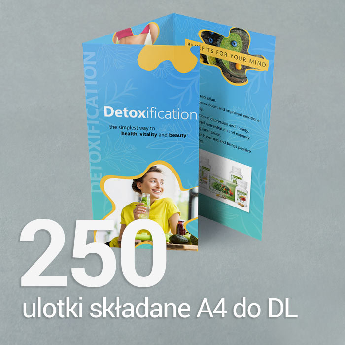 250 Ulotka A4 składana do 1/3 A4 Gloss/Silk