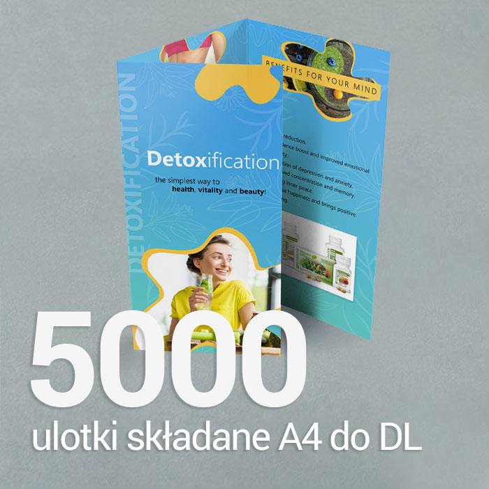 5000 Ulotka A4 składana do 1/3 A4 Gloss/Silk