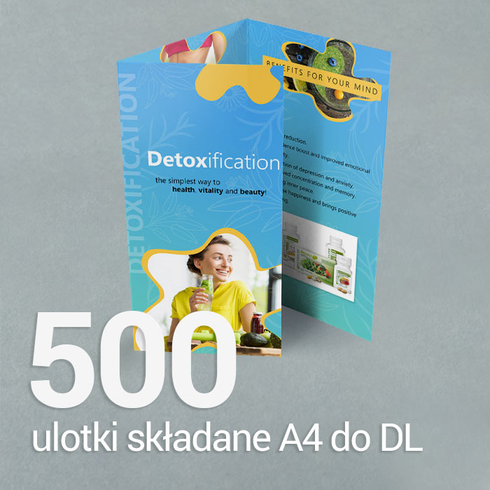 500 Ulotka A4 składana do 1/3 A4 Gloss/Silk