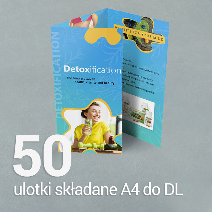50 Ulotka A4 składana do 1/3 A4 Gloss/Silk