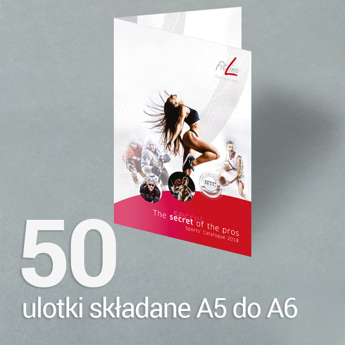 50 Ulotka A5 składana do A6 Gloss/Silk