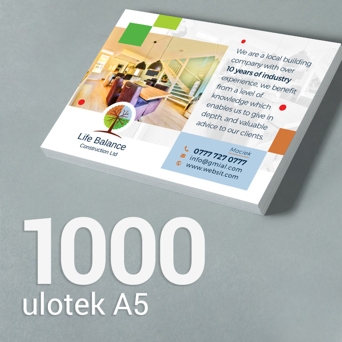 1000 Ulotka A5 Gloss/Silk