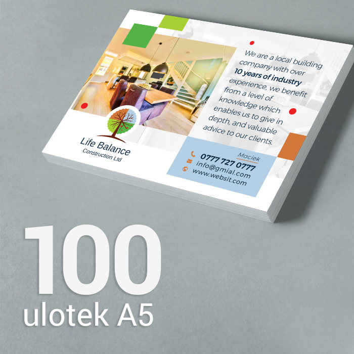 100 Ulotka A5 Gloss/Silk