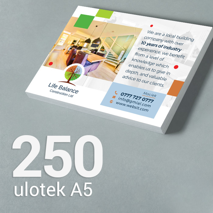 250 Ulotka A5 Gloss/Silk