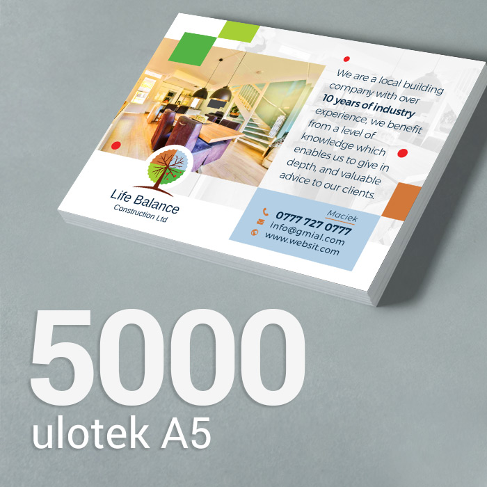 5000 Ulotka A5 Gloss/Silk