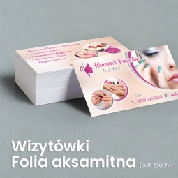 Wizytówki z folią aksamitną Soft Touch