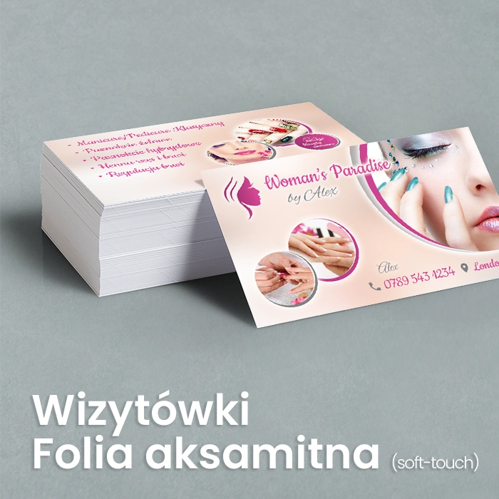 Wizytówki z folią aksamitną Soft Touch Wizytówki z folią aksamitną Soft Touch