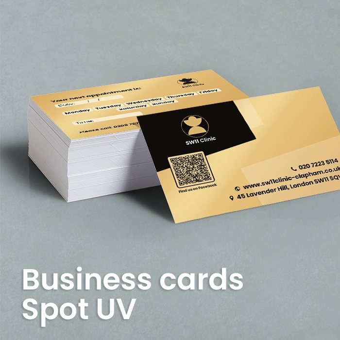 Laminated spot UV business cards