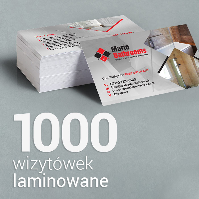 1000 Wizytówki matowe laminowane