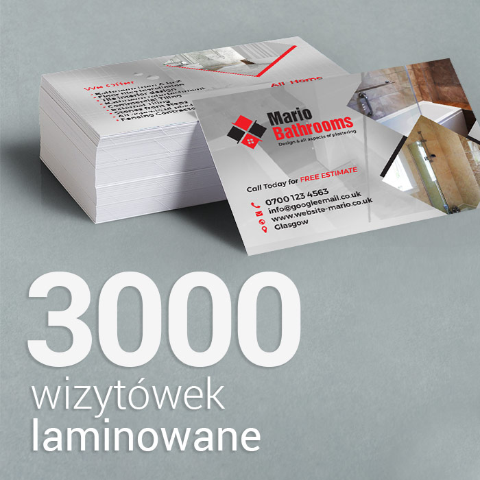 3000 Wizytówki matowe laminowane