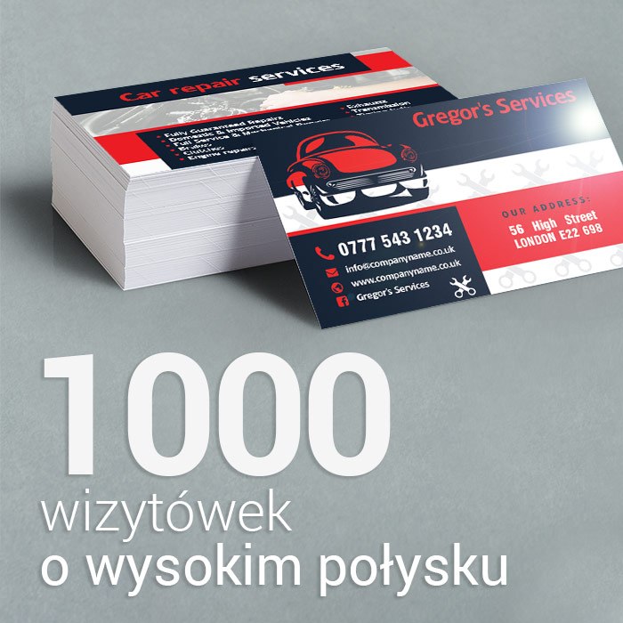 1000 Wizytówki o wysokim połysku