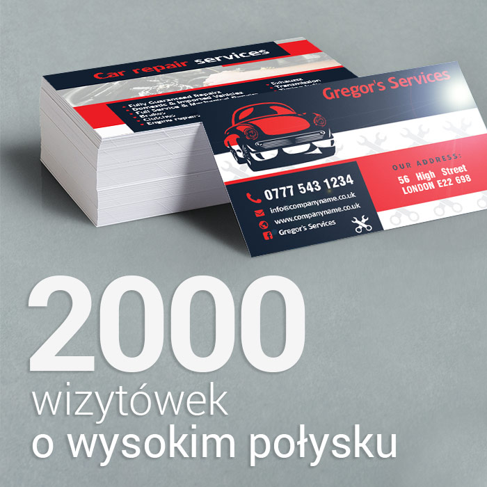 2000 Wizytówki o wysokim połysku