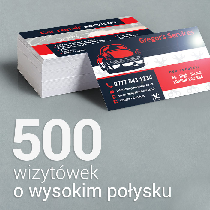 500 Wizytówki o wysokim połysku