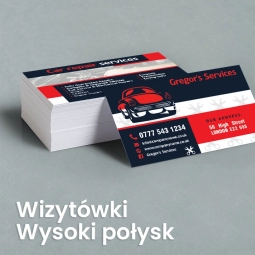 Wizytówki o wysokim połysku